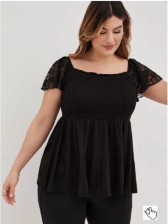 torrid Tops - Torrid Lace Sleeve Top